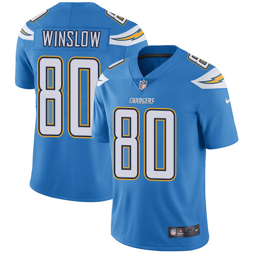Nike Chargers #80 Kellen Winslow Electric Blue Alternate Men's Stitched NFL Vapor Untouchable Limited Jersey - Click Image to Close
